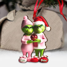 Load image into Gallery viewer, Personalized Grinchy Couple Christmas Ornament Gift
