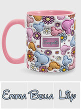 Load image into Gallery viewer, Personalized Disney Floral Accent Mug with Custom Name Gift for Mom