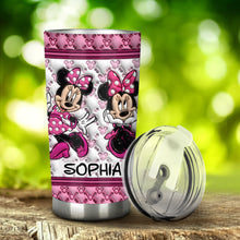 Load image into Gallery viewer, Personalized Pink Minnie Mouse Tumbler with Custom Name - Birthday Gift