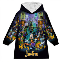 Load image into Gallery viewer, Personalized Halloween Blanket Hoodie Custom Name Gift