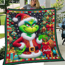 Load image into Gallery viewer, Personalized Grinchmas Quilt Holiday Gift for Kids & Family