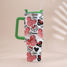 Load image into Gallery viewer, Personalized Mouse Heart Tumbler with Handle for Moms | Unique Christmas Gift