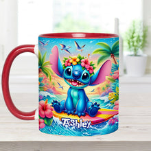 Load image into Gallery viewer, Personalized Ohana Accent Mug Custom Name Tropical Gift