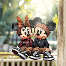 Load image into Gallery viewer, Personalized Mouse Couple Suncatcher Ornament Custom Gift for Couples