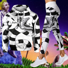 Load image into Gallery viewer, Personalized Beetlejuice Hoodie and Leggings Set for Halloween