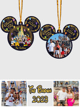 Load image into Gallery viewer, Personalized Disney Family Trip Mouse Ornament Custom Photo Gift