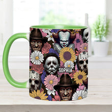 Load image into Gallery viewer, Personalized Horror Accent Mug with Custom Name for Fans
