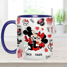Load image into Gallery viewer, Personalized I Love You Mouse Accent Mug with Custom Names Gift