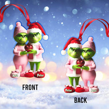 Load image into Gallery viewer, Personalized Grinchy Couple Christmas Ornament Gift