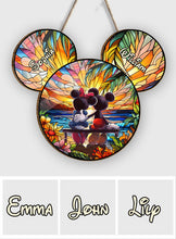 Load image into Gallery viewer, Personalized Mickey Mouse Shaped Wood Sign Custom Name Gift for Couples
