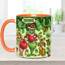 Load image into Gallery viewer, Personalized Grinch Accent Mug & Coaster Custom Name Gift