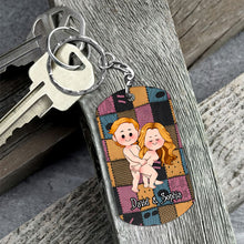 Load image into Gallery viewer, Personalized Stainless Steel Keychain Unique Couple Gift Custom Name for Anniversary