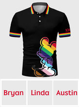 Load image into Gallery viewer, Personalized LGBT Pride Polo Shirt Custom Name Gift
