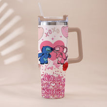 Load image into Gallery viewer, Personalized Ohana Tumbler with Handle Custom Name Gift for Couples