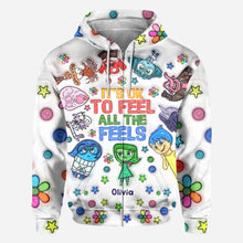 Load image into Gallery viewer, Personalized All Over Shirt with Fun 'All The Feels' Design for Kids