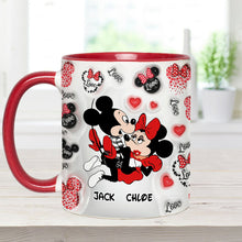 Load image into Gallery viewer, Personalized I Love You Mouse Accent Mug with Custom Names Gift