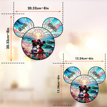Load image into Gallery viewer, Personalized Sunrise Mouse Window Hanging Suncatcher Gift for Couples