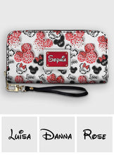 Load image into Gallery viewer, Personalized Minnie Mouse Leather Long Wallet for Women