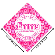 Load image into Gallery viewer, Personalized Graduation Cap Topper Pink Doll Theme Gift for Daughter