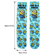 Load image into Gallery viewer, Personalized Minion Socks Custom Name Fun Gift for Kids