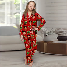 Load image into Gallery viewer, Personalized Christmas Button Down Pajama Set Cute Gift Idea
