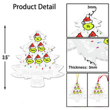 Load image into Gallery viewer, Personalized Grinch Family Transparent Christmas Ornament 2024