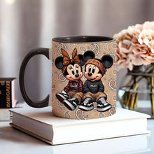 Load image into Gallery viewer, Personalized Mouse Couple Accent Mug Custom Name Gift for Anniversary