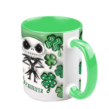 Load image into Gallery viewer, Personalized Nightmare Accent Mug with Shamrocks for Mom
