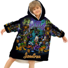 Load image into Gallery viewer, Personalized Halloween Blanket Hoodie Custom Name Gift