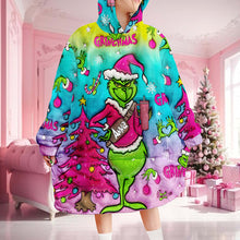 Load image into Gallery viewer, Personalized Grinch Christmas Blanket Hoodie Gift for Kids