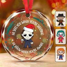Load image into Gallery viewer, Personalized Horror Movie Characters Glass Ornament Gift for Christmas