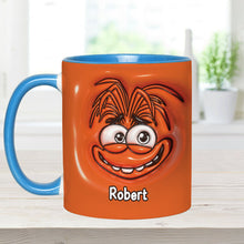Load image into Gallery viewer, Personalized Two-Tone Accent Mug with Emotive Character - Custom Name Gift