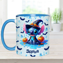 Load image into Gallery viewer, Personalized Halloween Ohana Accent Mug with Custom Name