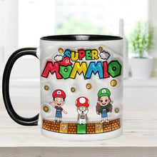 Load image into Gallery viewer, Personalized Super Mommy Accent Mug Custom Name Gift for Mom