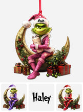 Load image into Gallery viewer, Personalized Naughty Green Lady Christmas Ornament Custom Name Gift