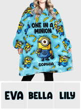 Load image into Gallery viewer, Personalized One In A Minion Blanket Hoodie Custom Name Gift