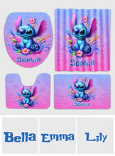 Load image into Gallery viewer, Personalized Ohana Bathroom Curtain & Mats Set Unique Gift for Kids