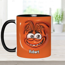 Load image into Gallery viewer, Personalized Two-Tone Accent Mug with Emotive Character - Custom Name Gift