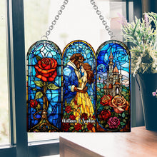 Load image into Gallery viewer, Personalized Beauty and the Beast Suncatcher Ornament Gift