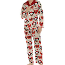 Load image into Gallery viewer, Personalized Cute Mouse Christmas Pajamas Button Down Set