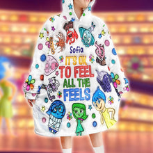 Load image into Gallery viewer, Personalized Hoodie Blanket with Feelings Design for Kids