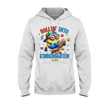 Load image into Gallery viewer, Personalized Kids T-Shirt Rollin Into Kindergarten Custom Name