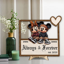 Load image into Gallery viewer, Personalized Always And Forever 2 Layered Wood Sign Gift for Couples