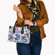Load image into Gallery viewer, Personalized Leather Handbag with Floral Design Gift for Her