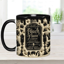 Load image into Gallery viewer, Personalized Black Flame Company Accent Mug Custom Name Halloween Gift