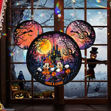 Load image into Gallery viewer, Personalized Halloween Mouse Couple Suncatcher Ornament Gift