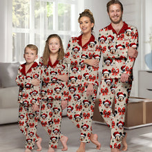 Load image into Gallery viewer, Personalized Cute Mouse Christmas Pajamas Button Down Set