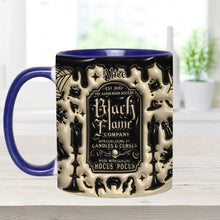 Load image into Gallery viewer, Personalized Black Flame Company Accent Mug Custom Name Halloween Gift