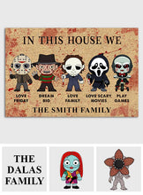 Load image into Gallery viewer, Personalized Scary Movies Doormat Custom Name Housewarming Gift