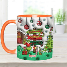 Load image into Gallery viewer, Personalized Christmas Accent Mug Grinch Design Custom Name Gift